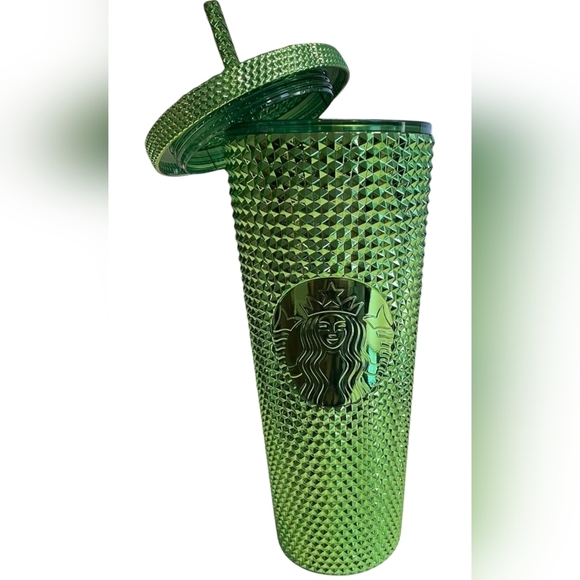 Starbucks Studded 2023 Tumbler with Straw, Green Metallic 24 Fl Oz New - Picture 2 of 8